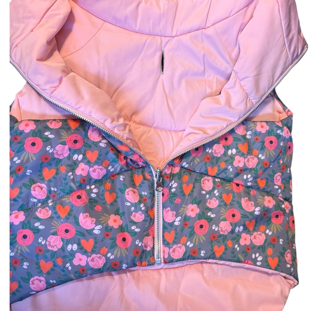 Lucy & Co Pink Floral Reversible Puffer Vest Size XXL - Picture 7 of 11